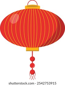 Chinese Lantern Illustration. Chinese New Year. Isolated on White Background.