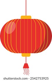 Chinese Lantern Illustration. Chinese New Year. Isolated on White Background.