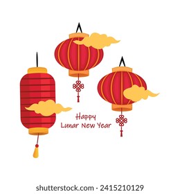 Chinese lantern illustration vector perfect for chinese new year