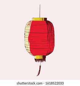 chinese lantern ink style vector