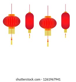 Chinese lantern , isolated on a white background