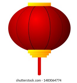 Chinese lantern lamp in red with isolated on white background