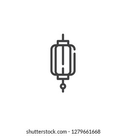 Chinese lantern line icon. linear style sign for mobile concept and web design. Hanging Chinese paper lantern outline vector icon. Symbol, logo illustration. Pixel perfect vector graphics