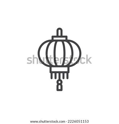 Chinese lantern line icon. linear style sign for mobile concept and web design. Asian new year lantern outline vector icon. Symbol, logo illustration. Vector graphics