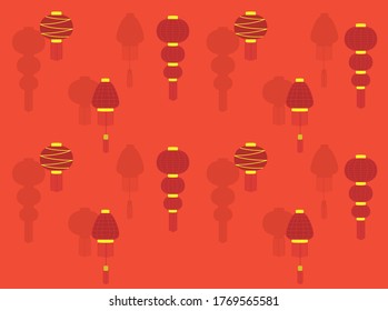 Chinese Lantern New Year Various Vector Wallpaper Set 2-01