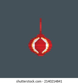 Chinese lantern in pixel style