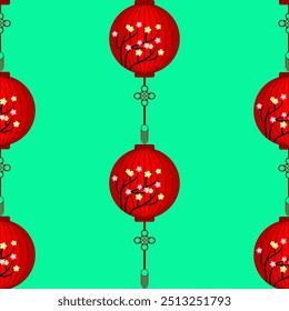 Chinese lantern seamless pattern design, Chinese new year.