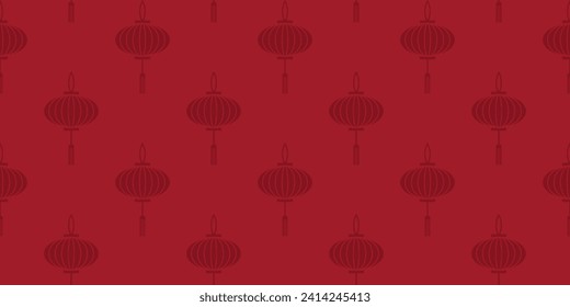 chinese lantern seamless pattern illustration. red gold lantern background. chinese day holiday texture