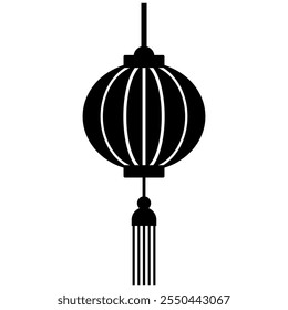 Chinese lantern silhouette vector icon,minimalist,simple and modern icon isolated on white background,can be for decoration,sign,or ornament ideas