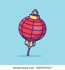Chinese lantern simple cartoon vector illustration new year stuff concept icon isolated