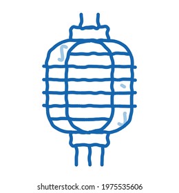 chinese lantern sketch icon vector. Hand drawn blue doodle line art chinese lantern sign. isolated symbol illustration