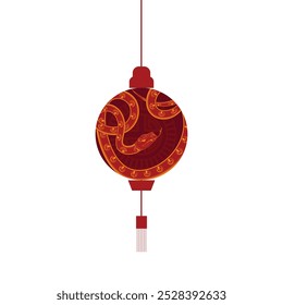 Linterna china con una serpiente en el interior, que combina el diseño tradicional con el simbolismo. Año nuevo chino