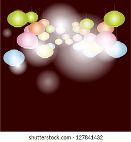chinese lantern template vector/illustration
