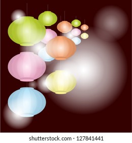 chinese lantern template vector/illustration