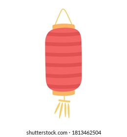 chinese lantern traditional decoration isolated icon style vector illustration