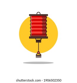 Chinese Lantern Vector Icon Cartoon Illustration. chinese new year concept isolated . flat cartoon style Premium Vector