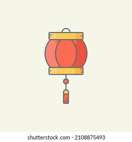 Chinese lantern vector icon illustration