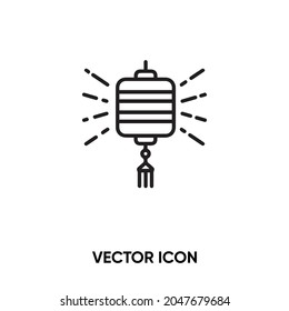 Icono vectorial de linterna china. Ilustración vectorial plana moderna y simple para sitio web o aplicación móvil.Símbolo cultural chino, ilustración del logo. Gráficos vectoriales perfectos para píxeles	