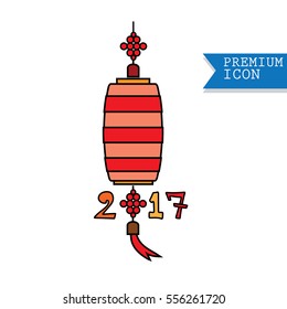 Chinese lantern vector illustration.
