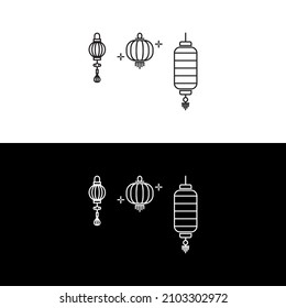 Chinese lantern vector illustration isolated on white background