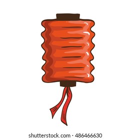 Chinese lantern. Vector illustration. Isolated on white background