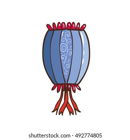 Chinese lantern. Vector illustration. Isolated on white background