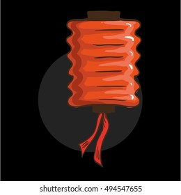 Chinese lantern. Vector illustration. Isolated on white background