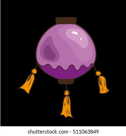 Chinese lantern. Vector illustration. Isolated on white background