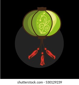 Chinese lantern. Vector illustration. Isolated on white background
