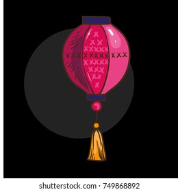 Chinese lantern. Vector illustration. Isolated
