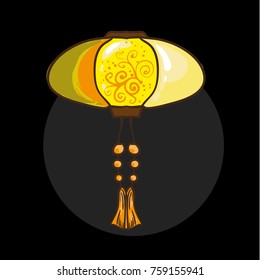 Linterna china. Ilustración vectorial. Aislado
