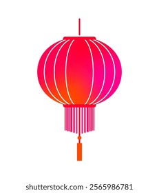 Chinese lantern vector illustration. Lunar oriental light lamp. Asia traditional decoration in simple modern style. Gradient color design.