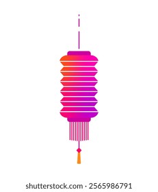 Chinese lantern vector illustration. Lunar oriental light lamp. Asia traditional decoration in simple modern style. Gradient color design.