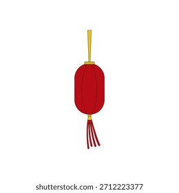 Chinese lantern vector illustration on white background. Traditional Asian new year red lamps festival 