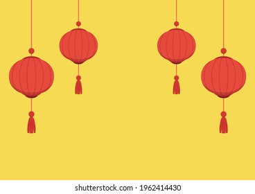 Chinese Lantern vector. Chinese new year poster. Free space for text.