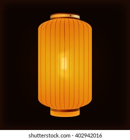 Chinese lantern yellow vector.