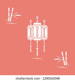 Chinese lanterns and bamboo. Travel and leisure. Design for banner, poster or print.