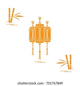 Chinese lanterns and bamboo. Travel and leisure. Design for banner, poster or print.