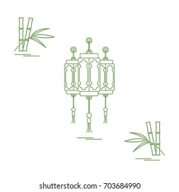 Chinese lanterns and bamboo. Travel and leisure. Design for banner, poster or print.