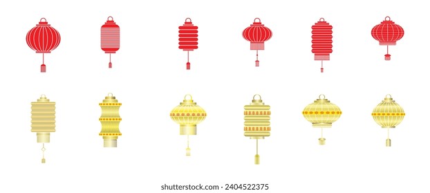Chinesische Laternen-Dekorationsvektor-Set