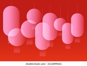 chinese lanterns with gradient background vector, illustration