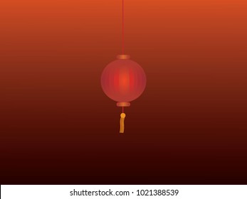 Chinese  Lanterns Red Background and 