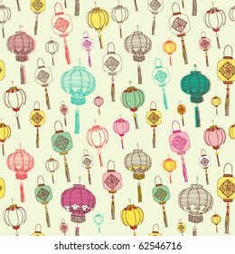 Chinese lanterns seamless background