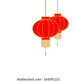 Chinese lanterns  Vector illustration