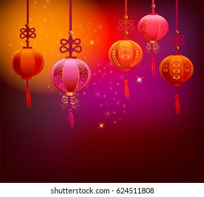 Chinese lanterns vector illustration