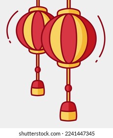 Chinese lanterns Vector illustration design.