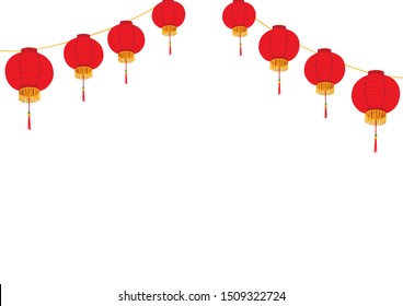 Chinese lanterns vector illustration on white background