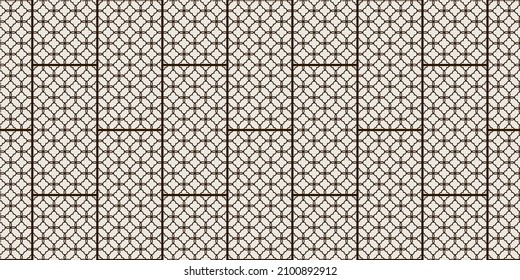 Chinese lattice window background. Seamless pattern. Vector.