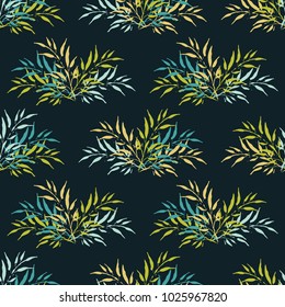 Chinese leaves. Seamless background with decorative leaves. Pattern with plants. Textile rapport.