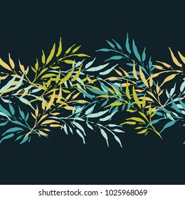 Chinese leaves. Seamless background with decorative leaves. Pattern with plants. Textile rapport.